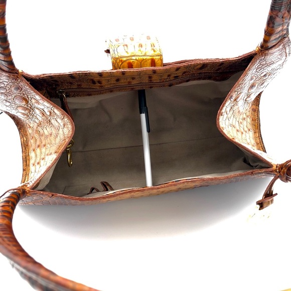 Brahmin Metallic Toasted Almond Crocodile Bag - Picture 7 of 8